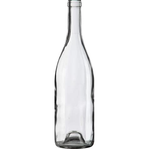 750 ml Clear Burgundy Wine Bottles, Punted, Cork 12/cs