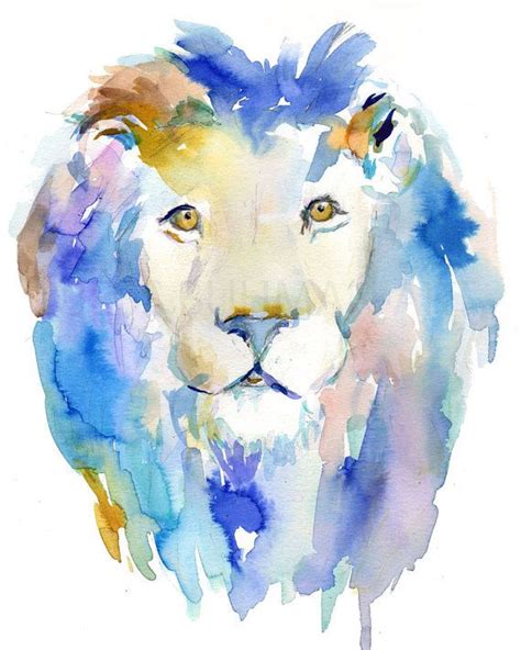 Watercolor Paintings Of Animals, Watercolor Lion, Nursery Paintings ...