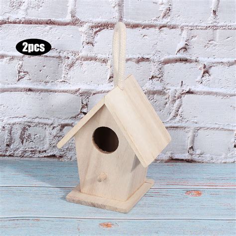 2PCS Wooden Bird House Hanging Nesting Box For Outdoor Garden Patio UK | eBay