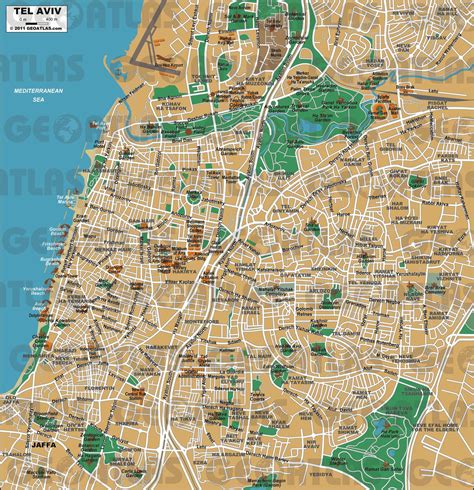 Tel Aviv map - Tel map (Israel)