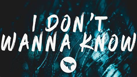 GOLDHOUSE & Mokita - I don't wanna know (Lyrics) | Cool lyrics, Happier lyrics, Inspirational ...