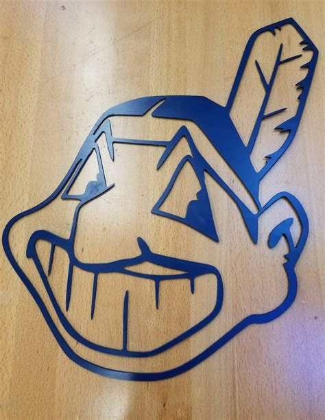 Cleveland Indians Chief Wahoo logo metal wall art plasma cut decor gift ...