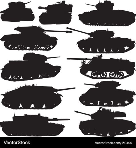 Tank silhouettes Royalty Free Vector Image - VectorStock