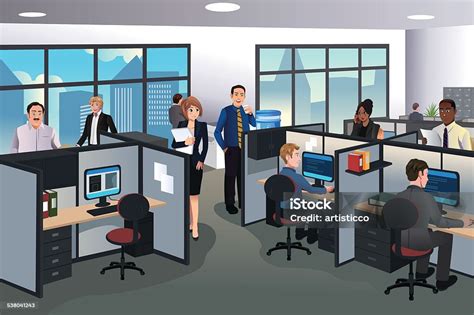 People Working In The Office Stock Illustration - Download Image Now - iStock