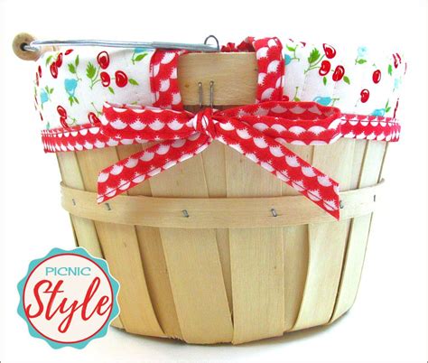 Mini Bushel Basket Liners with Pockets - Sew4Home | Bushel baskets, Basket, Basket liners