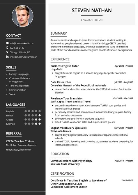 English Tutor Resume Sample in 2024 - ResumeKraft