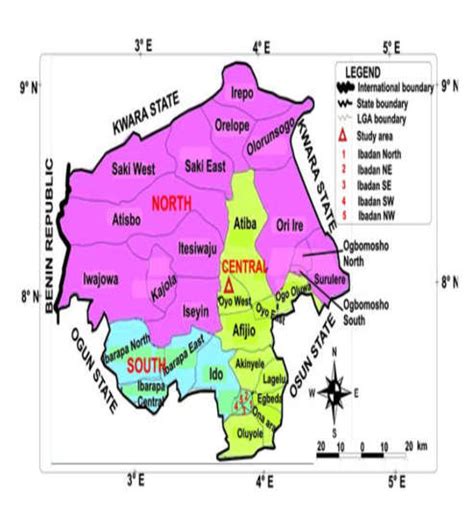 Map of Oyo State showing Atiba L.G.A., Oyo State Source:... | Download ...