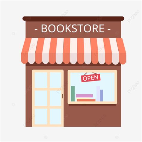 Bookstore Cartoon Flat Illustration, Book, Shop, Bookstore PNG ...