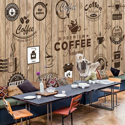 Custom Any Size 3D Wall Mural Wallpaper Retro Nostalgic Wood Grain Cafe Mural Paintings Living ...