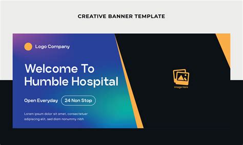 Creative welcome banner web. Hospital theme banner design template. Suitable for social media ...