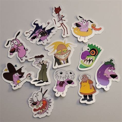 Courage the Cowardly Dog Stickers. 12 Pack of Stickers. - Etsy