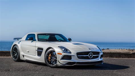 Download White Car Car Supercar Mercedes-Benz Vehicle Mercedes-Benz SLS AMG 4k Ultra HD Wallpaper