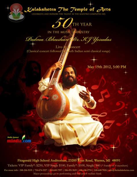 Dr.K.J. Yesudas Live-in Concert on May 19th | mibihar