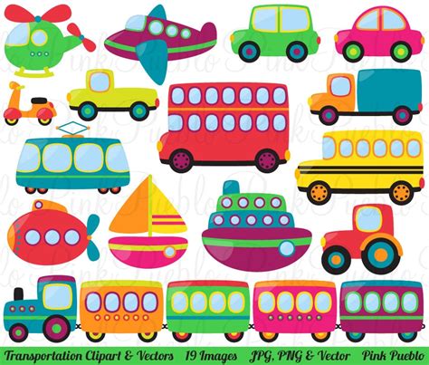 Transportation Clipart Clip Art Vectors Great for Kids