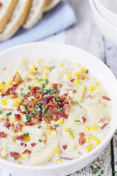 Easy & Delicious Slow Cooker Corn Chowder - Half-Scratched