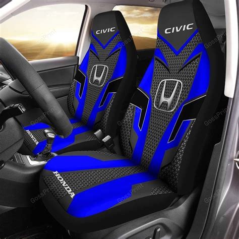 Honda Civic Car Seat Cover (Set Of 2) Ver 2 (Blue) - Redditprint NDP Store