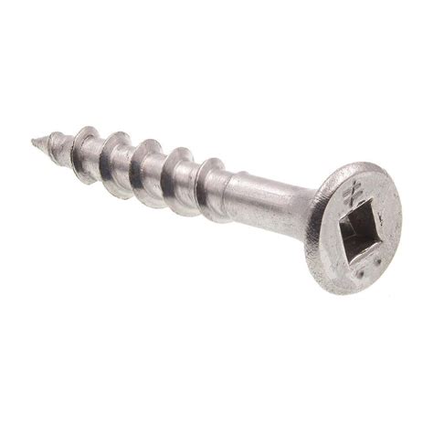 Prime-Line #6 x 1-1/4 in. Grade 18-8 Stainless Steel Square Drive Flat Head Wood Screws (25-Pack ...