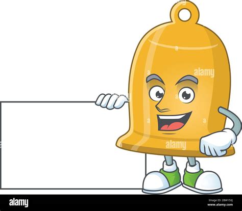 Bell cartoon drawing Thumbs up holding a white board Stock Vector Image & Art - Alamy