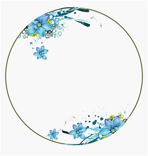 Flowers, Blue, Circle Frame - Flower Circle Border Blue, HD Png Download , Transparent Png Image ...