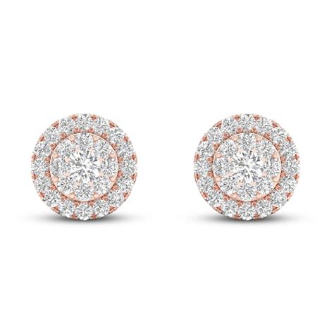 Diamond Stud Earrings 1/2 ct tw Round 10K Rose Gold | Jared