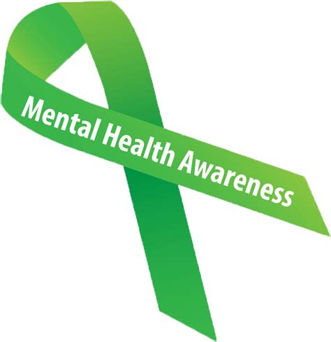 Mental Health Clipart Green Awareness Ribbon - Transparent Mental ...