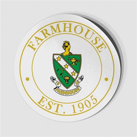 FarmHouse Fraternity Circle Crest - Shield Decal SALE $6.95. - Greek Gear®