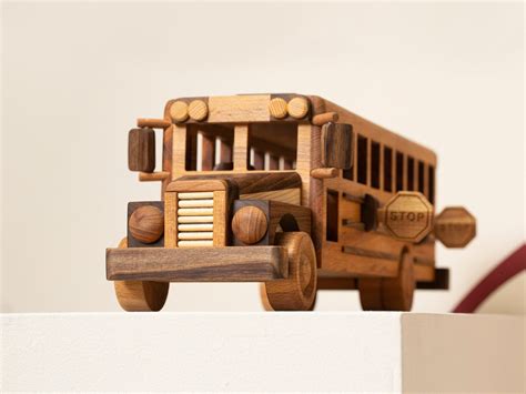 Wooden Toy School Bus School Bus Toy Wooden Bus Wooden - Etsy