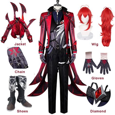 Diluc Genshin Impact Cosplay | Genshin Impact Costume Diluc - Game Red ...