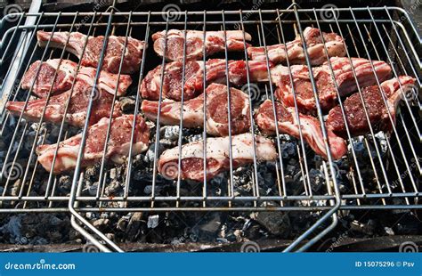 Mutton chops on grill stock photo. Image of frame, dinner - 15075296