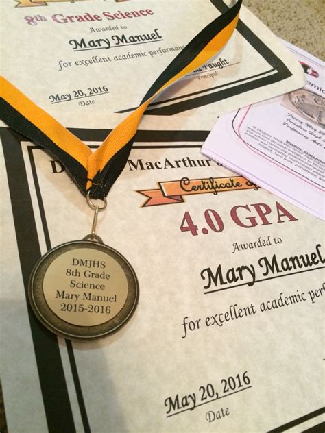 This whole year I've managed to maintain a 4.0 GPA, I won the science ...