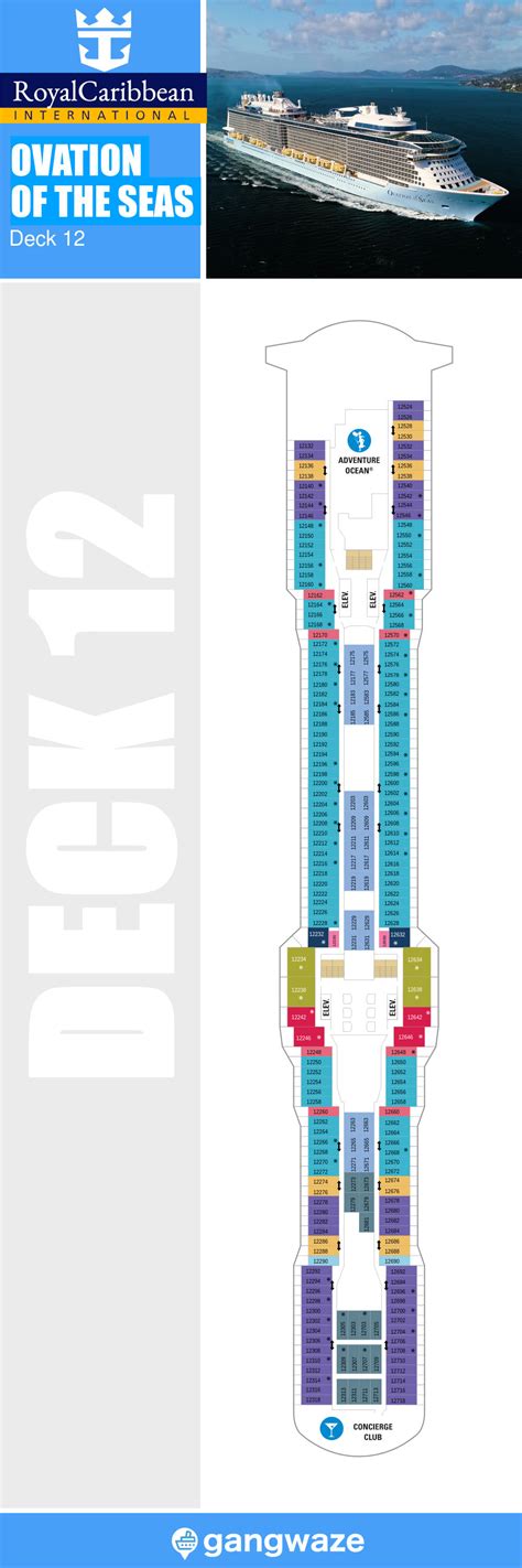 Ovation of the Seas Deck 12 - Activities & Deck Plan Layout