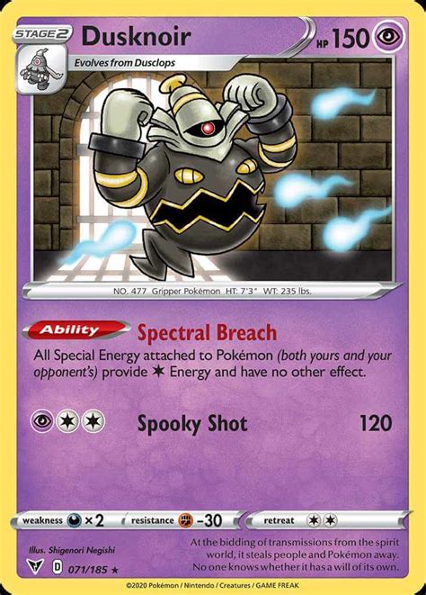 Dusknoir (swsh4-71) - Pokémon Card Database - PokemonCard