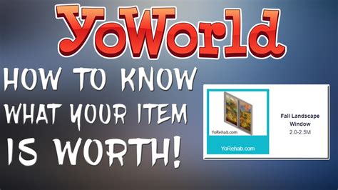 (YOWORLD) BEGINNER #4 - HOW TO KNOW AN ITEMS WORTH! - YouTube