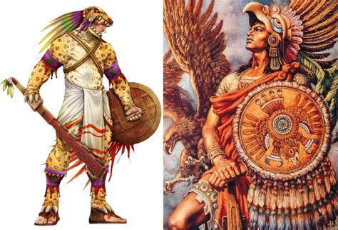 Fearsome Aztec Eagle Warriors And Jaguar Warriors Of Mesoamerica ...