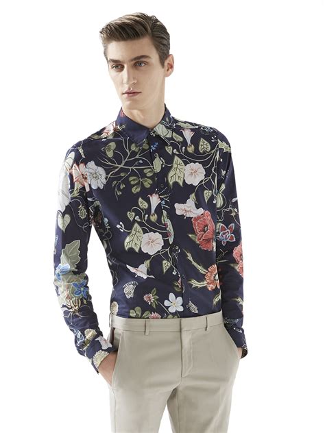 Lyst - Gucci Flora Knight Print Shirt in Blue for Men