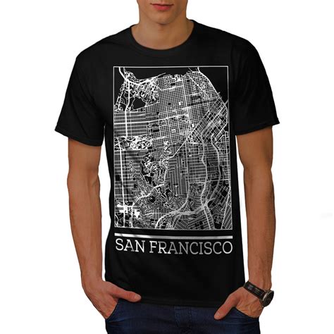 Wellcoda San Francisco Map Mens T-shirt, America Graphic Design Printed ...