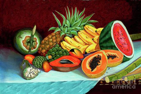 Tropical Fruits Painting by Jose Manuel Abraham