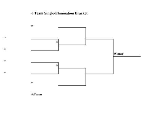 6 team single elimination brackets | Printerfriendly