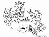 Tropical Fruit Pages Coloring sketch template
