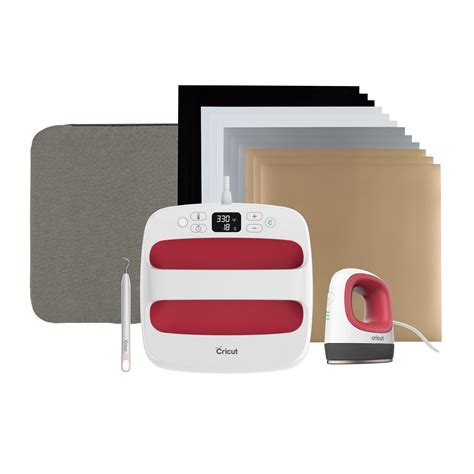 Cricut Easy Press 2 Bundle with Cricut Mini Raspberry, 9" x 9" Mini Heat Press and Accessories ...