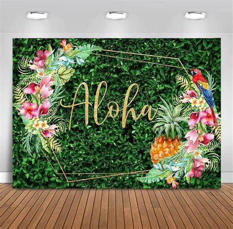 Aloha Birthday Backdrop Tropical Luau Baby Shower Party Decoration ...