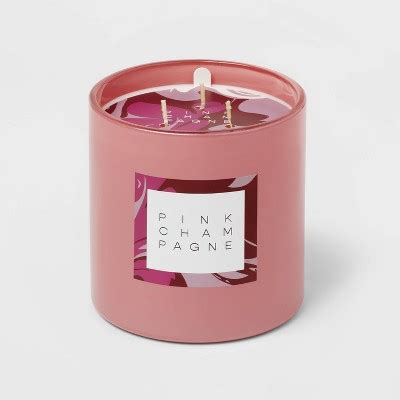 3-wick 28oz Glass Champagne Candle Light Pink - Opalhouse™ : Target