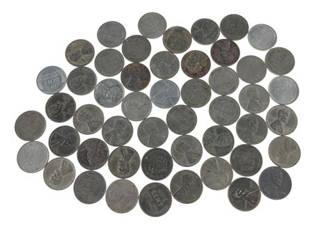 Lot - Lot of 50 Steel Pennies