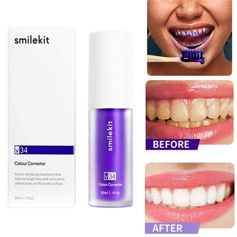 Smilekit New v34 Series Toothpaste Purple Color Corrector | Teeth ...