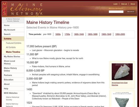 Maine Memory Network: Maine History Timeline Website for 9th - 10th Grade | Lesson Planet