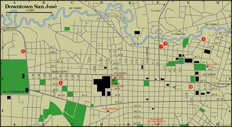 Map of Downtown San Jose, Costa Rica