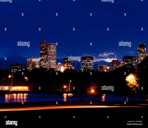 Denver Colorado Skyline at Night Stock Photo - Alamy