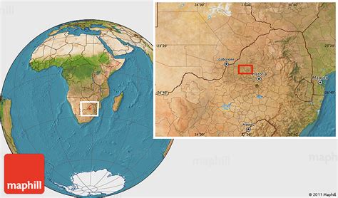 Satellite Location Map of Pilanesberg