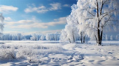 Premium Photo | Winter landscape HD 8K wallpaper Stock Photographic Image