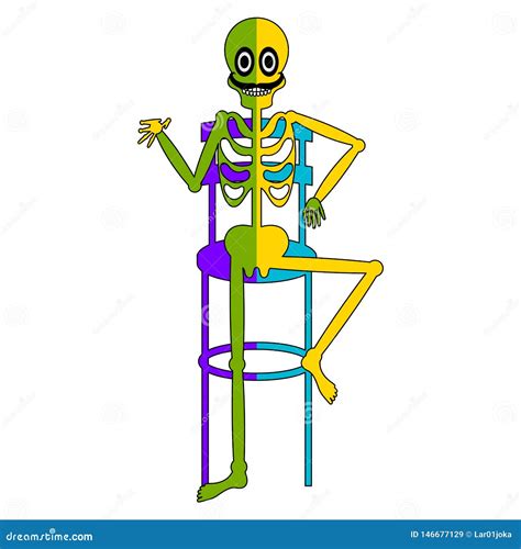 Isolated Skeleton Sitting on a Chair Stock Vector - Illustration of scary, people: 146677129